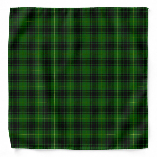 MacArthur tartan green plaid Bandana (Front)