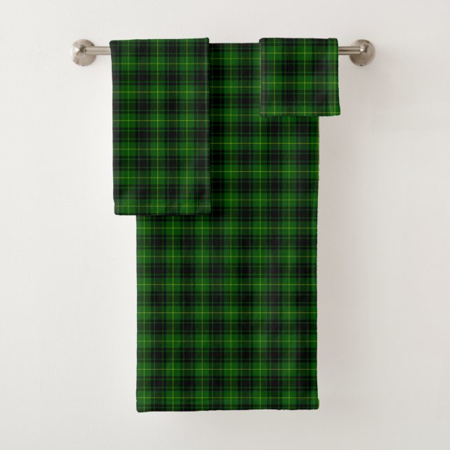 MacArthur tartan green plaid Bath Towel Set (Insitu)