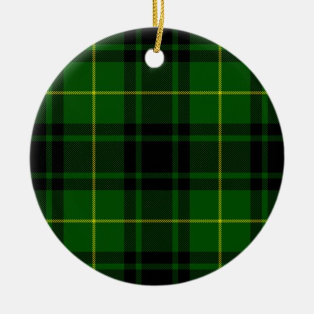 MacArthur tartan green plaid Ceramic Ornament (Front)