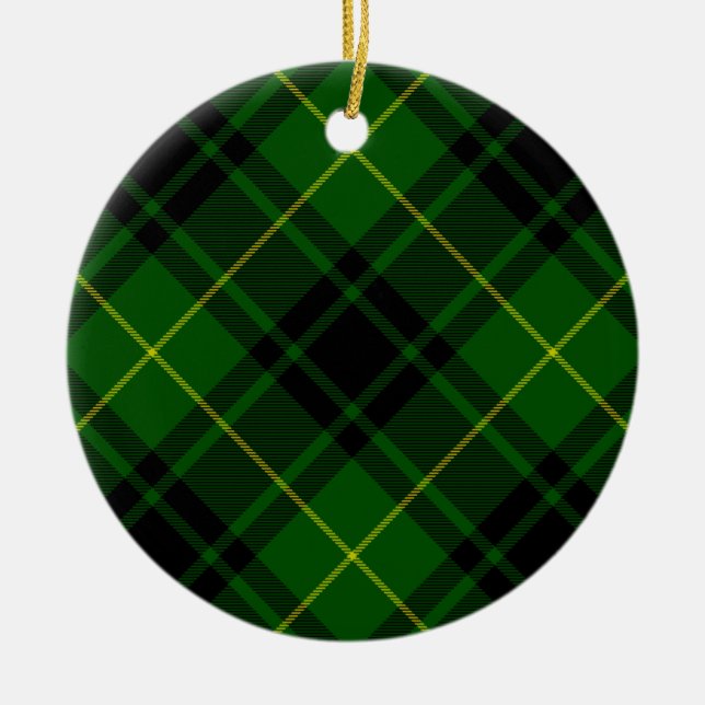 MacArthur tartan green plaid Ceramic Ornament (Front)