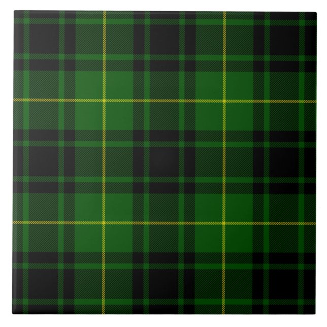 MacArthur tartan green plaid Ceramic Tile (Front)