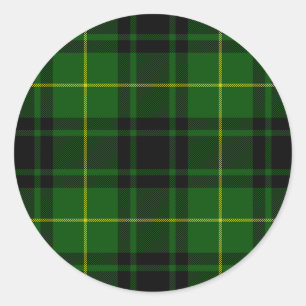 MacArthur tartan green plaid Classic Round Sticker