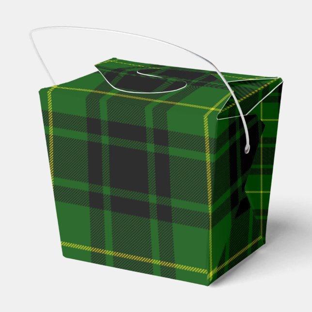 MacArthur tartan green plaid Favor Boxes (Back Side)