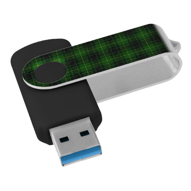 MacArthur tartan green plaid Flash Drive (Angled)