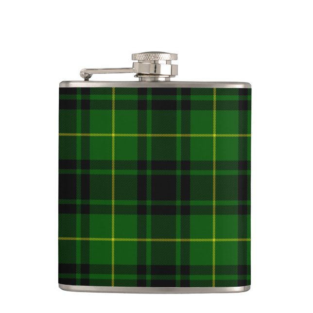 MacArthur tartan green plaid Flask (Front)