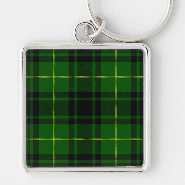 MacArthur tartan green plaid Keychain (Front)