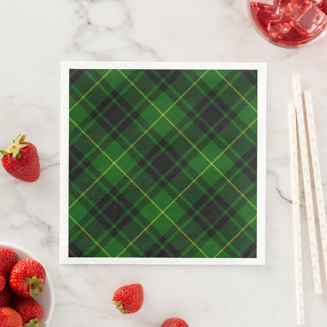 MacArthur tartan green plaid Paper Dinner Napkins (Insitu)