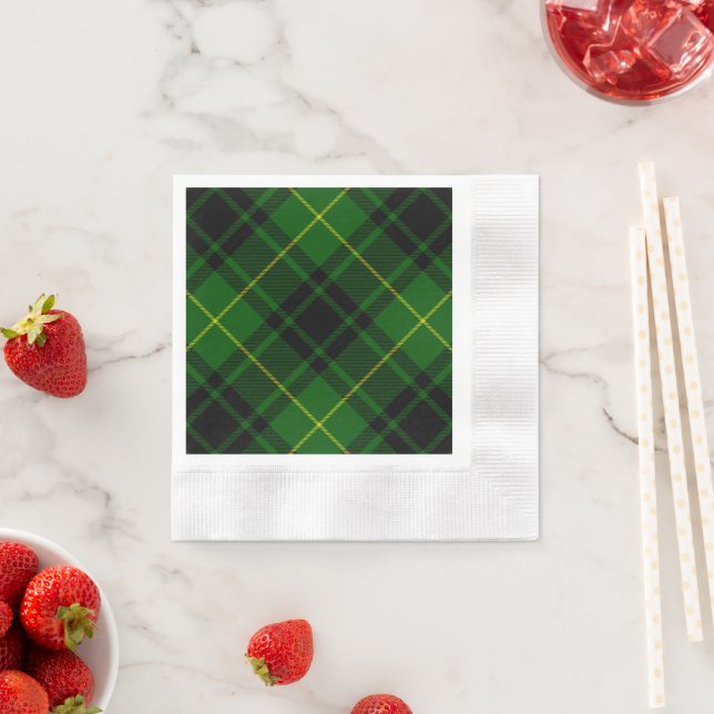MacArthur tartan green plaid Paper Napkins (Insitu)