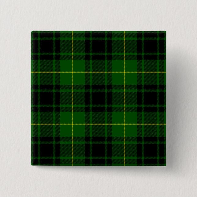 MacArthur tartan green plaid Pinback Button (Front)