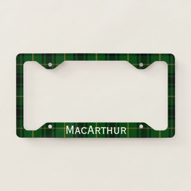 MacArthur Tartan Plaid License Plate Frame (Front)