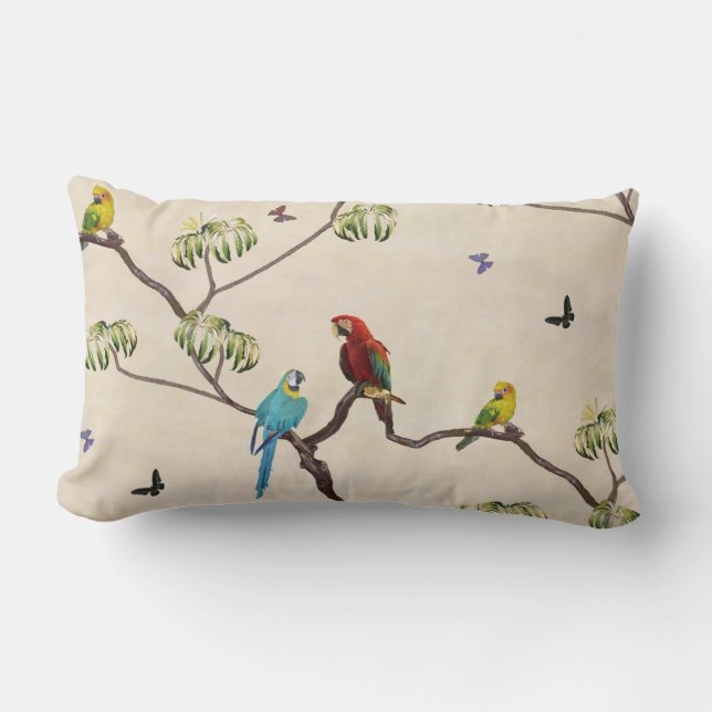 Macau Birds V2 Lumbar Pillow (Front)