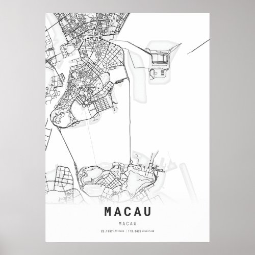 Macau Cartography City Map Poster