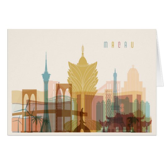 Macau, China | City Skyline Cards (Front Horizontal)