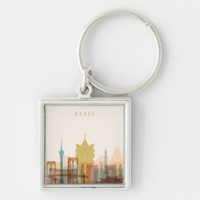 Macau, China | City Skyline Keychain (Front)