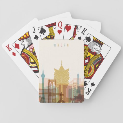 Macau China  City Skyline Poker Cards