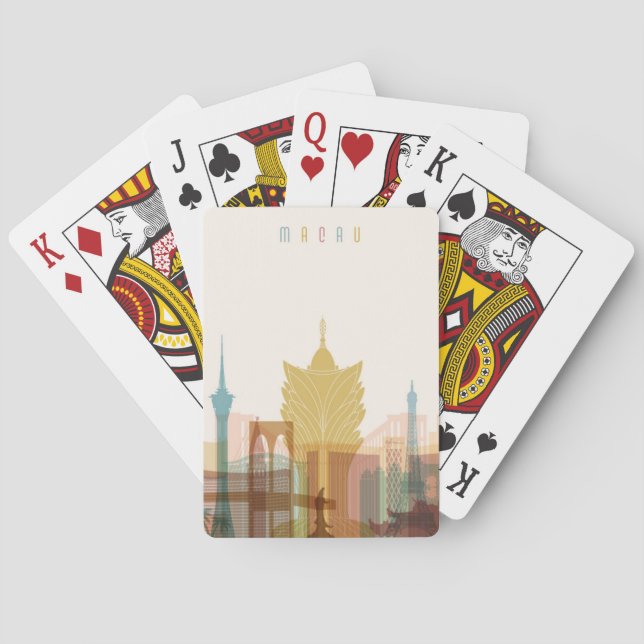 Macau, China | City Skyline Poker Cards (Back)