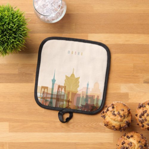 Macau China  City Skyline Pot Holder