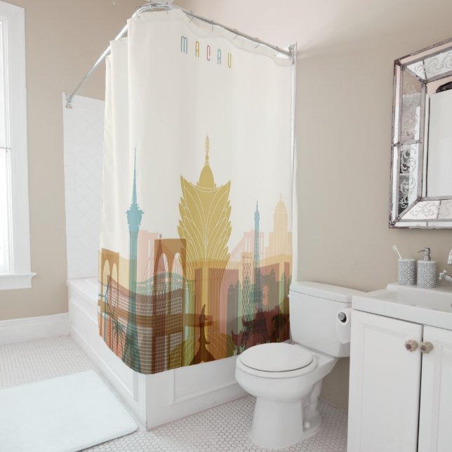 Macau, China | City Skyline Shower Curtain (In Situ)