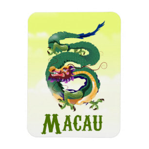 Macau China Vintage style travel poster Postcard Magnet