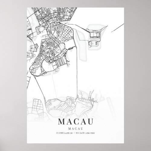 Macau City Map Poster