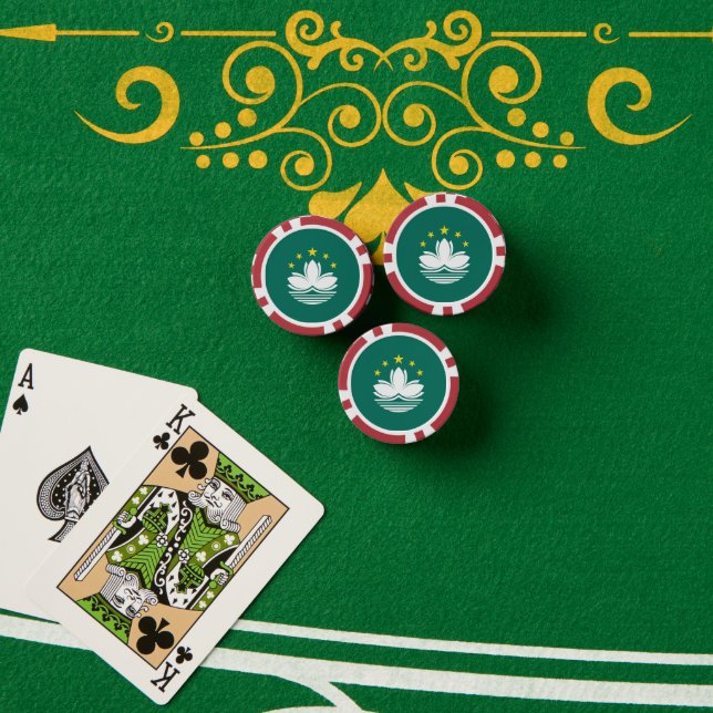 Macau flag poker chips (Poker Table (Stack))