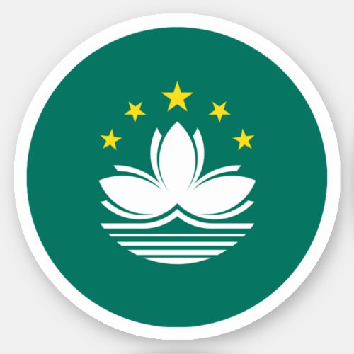 Macau Flag Round Sticker