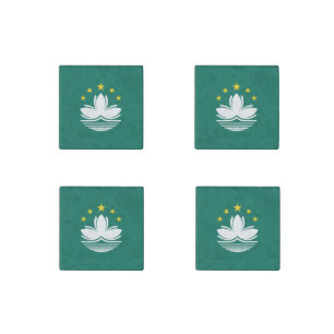 Macau Flag Stone Magnet