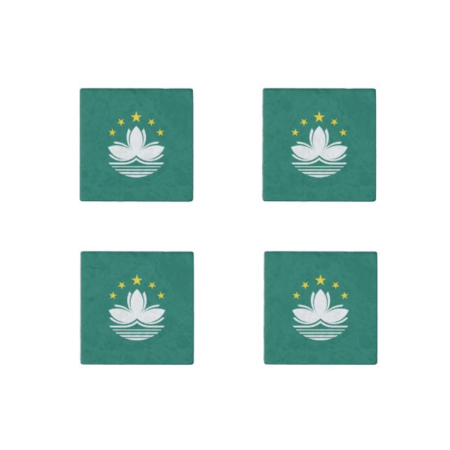 Macau Flag Stone Magnet (Front)