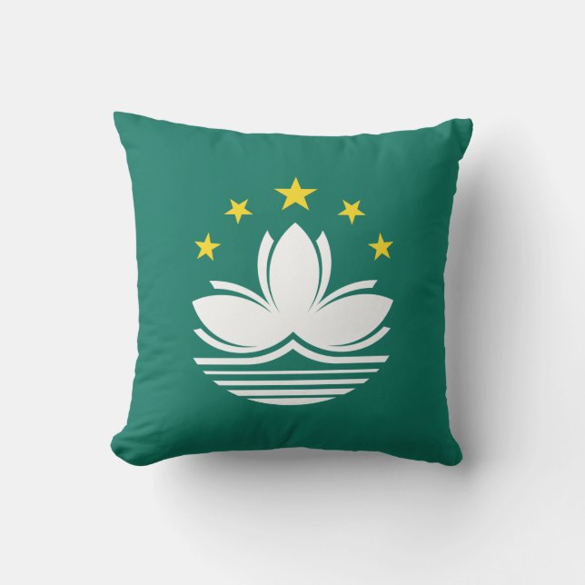 Macau Flag Throw Pillow (Front)