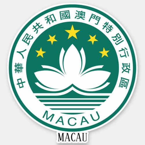Macau National Coat Of Arms Patriotic Sticker