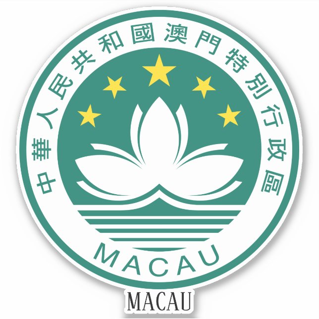 Macau National Coat Of Arms Patriotic Sticker (Front)
