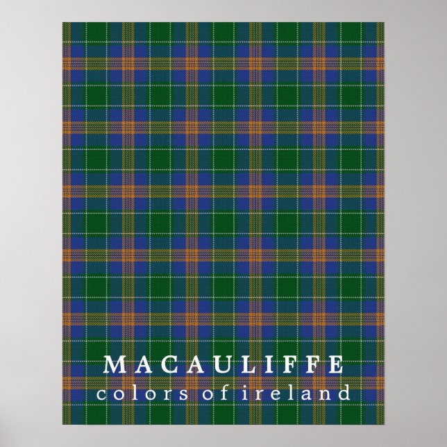 MacAuliffe Tartan Colors of Ireland Poster (Front)