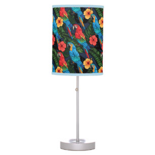 Macaw And Hibiscus Pattern Table Lamp