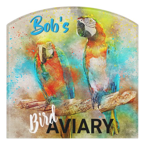 Macaw Bird Aviary Door Sign
