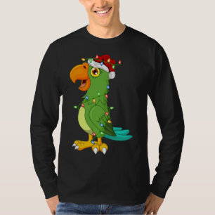 Macaw Bird Lover Xmas Santa Hat Macaw Christmas T-Shirt