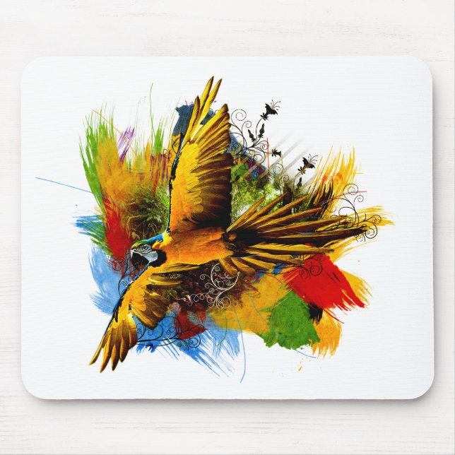 Macaw bird mousepad (Front)