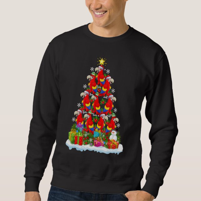 Macaw Bird   Xmas Holiday   Macaw Christmas Tree Sweatshirt (Front)