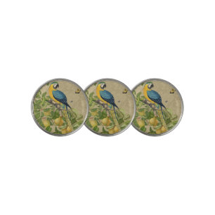 Macaw Blue Yellow Tropical Jungle Antique Golf Ball Marker