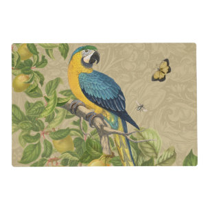 Macaw Blue Yellow Tropical Jungle Antique Placemat