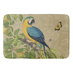 Macaw Classic Victorian Tropical Parrot and Lemon  Bath Mat