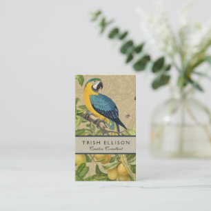 Macaw Classic Victorian Tropical Parrot and Lemon  Business Card