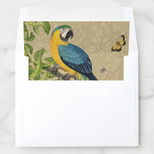 Macaw Classic Victorian Tropical Parrot and Lemon  Envelope Liner