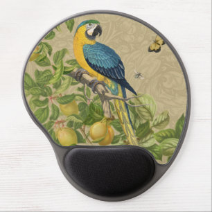 Macaw Classic Victorian Tropical Parrot and Lemon  Gel Mouse Pad