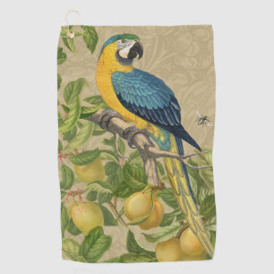 Macaw Classic Victorian Tropical Parrot and Lemon Golf Towel