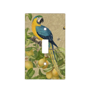 Macaw Classic Victorian Tropical Parrot and Lemon  Light Switch Cover