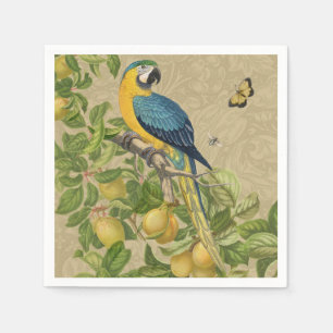 Macaw Classic Victorian Tropical Parrot and Lemon  Napkins