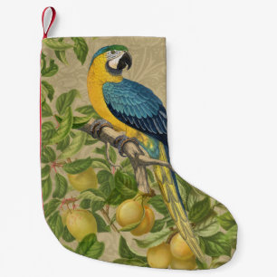 Macaw Classic Victorian Tropical Parrot and Lemon  Small Christmas Stocking