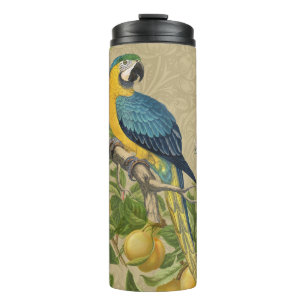 Macaw Classic Victorian Tropical Parrot and Lemon  Thermal Tumbler