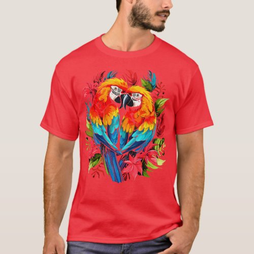 Macaw Couple Valentine T_Shirt
