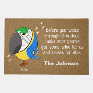Macaw Doormat, parrot Doormat